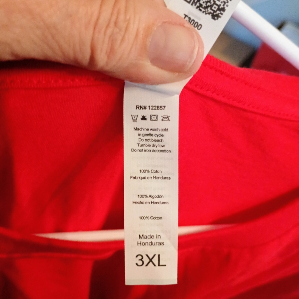 Red Long Sleeve Men's Tee - Picture 4 of 4